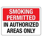 Smoking Permitted in Authorized Areas Only Sign